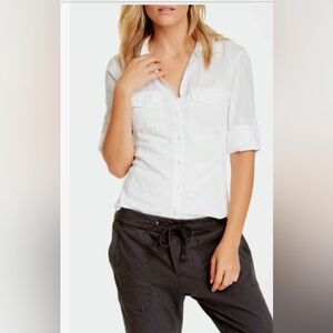 James Perse White Button-Up Shirt